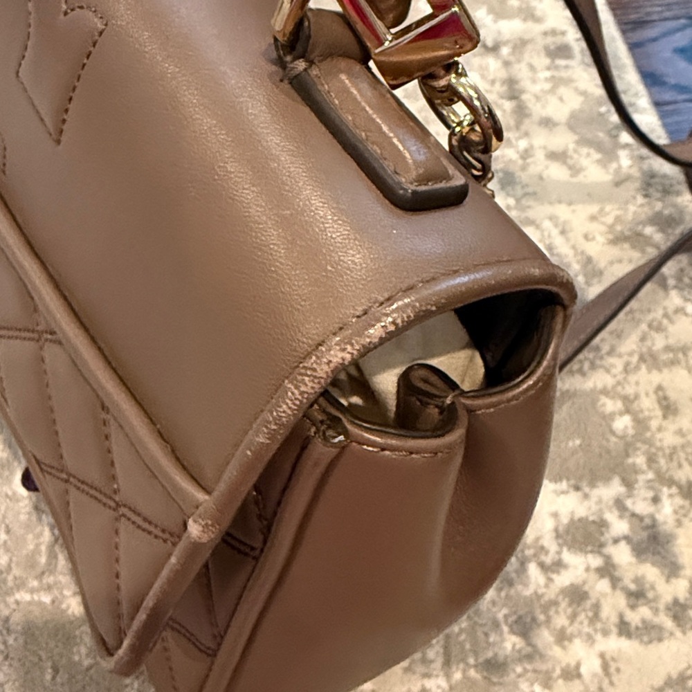 Biege Tory Burch Savannah Top Handle Satchel Set - Picture 12 of 12